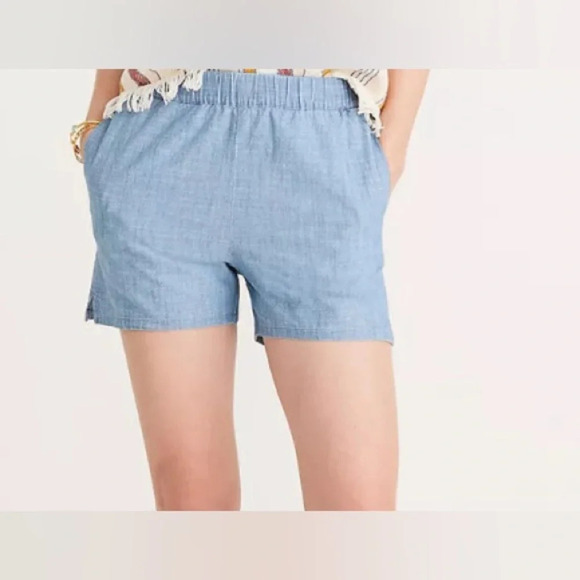 Madewell Women's Chambray Pull-On Shorts High Rise Light Blue Size Small - Picture 11 of 12